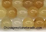 CYJ655 15 inches 4mm round yellow jade beads