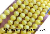 CYJ668 15 inches 8mm round dyed yellow jade beads wholesale