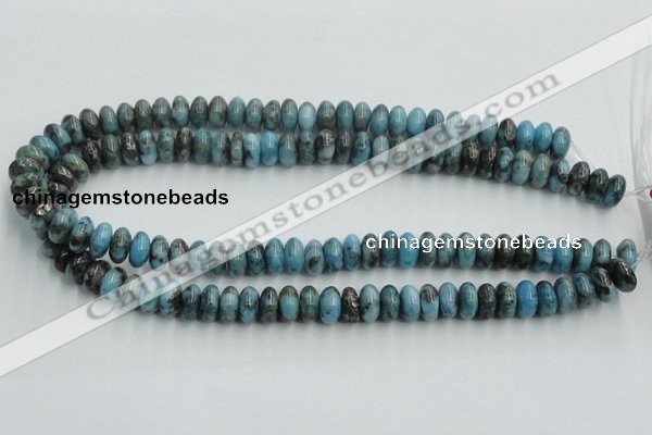 CYQ54 15.5 inches 6*12mm rondelle dyed pyrite quartz beads wholesale