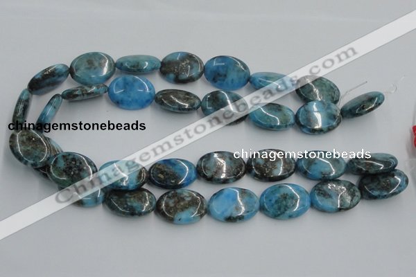 CYQ56 15.5 inches 18*25mm oval dyed pyrite quartz beads wholesale