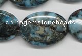 CYQ57 15.5 inches 22*30mm oval dyed pyrite quartz beads wholesale