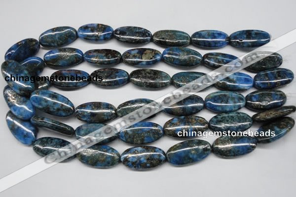 CYQ73 15.5 inches 15*30mm oval dyed pyrite quartz beads wholesale