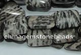 CZJ10 16 inches 12*16mm rectangle zebra jasper gemstone beads