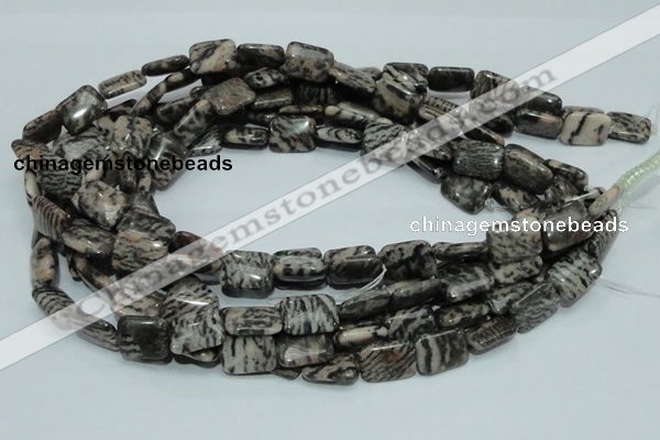 CZJ10 16 inches 12*16mm rectangle zebra jasper gemstone beads