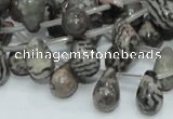 CZJ16 16 inches 8*12mm teardrop zebra jasper gemstone beads wholesale