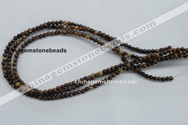 CZJ168 15.5 inches 4mm round iron zebra jasper beads wholesale