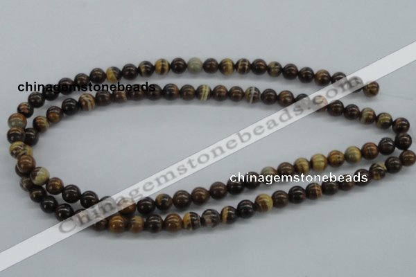 CZJ170 15.5 inches 8mm round iron zebra jasper beads wholesale