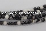 CZJ201 15.5 inches 4mm round black & white zebra jasper beads