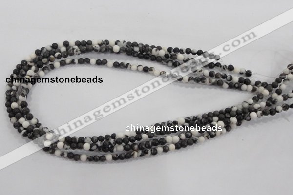 CZJ201 15.5 inches 4mm round black & white zebra jasper beads