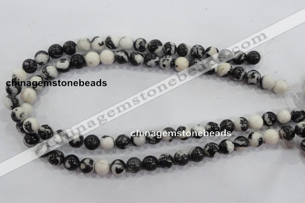 CZJ203 15.5 inches 8mm round black & white zebra jasper beads