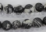 CZJ206 15.5 inches 14mm round black & white zebra jasper beads