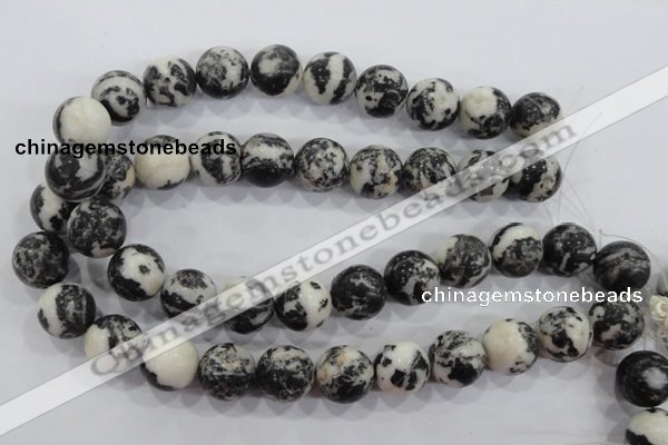 CZJ208 15.5 inches 18mm round black & white zebra jasper beads