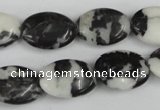 CZJ220 15.5 inches 13*18mm oval black & white zebra jasper beads