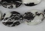 CZJ221 15.5 inches 18*25mm oval black & white zebra jasper beads