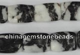 CZJ226 15.5 inches 13*18mm rectangle black & white zebra jasper beads