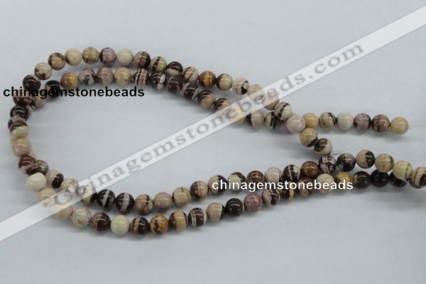 CZJ250 15.5 inches 8mm round zebra jasper beads wholesale