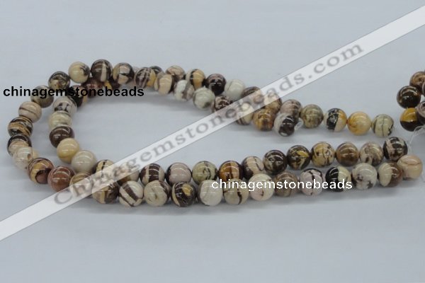 CZJ252 15.5 inches 12mm round zebra jasper beads wholesale