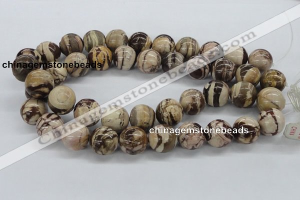 CZJ256 15.5 inches 20mm round zebra jasper beads wholesale