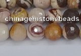 CZJ280 15.5 inches 8mm faceted round zebra jasper beads