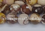 CZJ281 15.5 inches 10mm faceted round zebra jasper beads