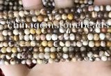 CZJ290 15.5 inches 4mm round brown zebra jasper beads wholesale