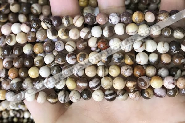 CZJ291 15.5 inches 6mm round brown zebra jasper beads wholesale