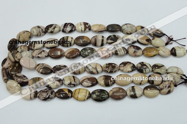 CZJ301 15.5 inches 13*18mm oval zebra jasper beads wholesale