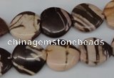 CZJ352 15.5 inches 16*16mm heart zebra jasper beads wholesale