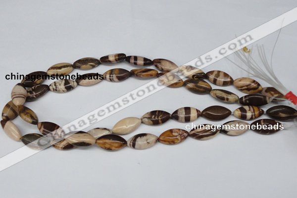 CZJ354 15.5 inches 10*20mm marquise zebra jasper beads wholesale