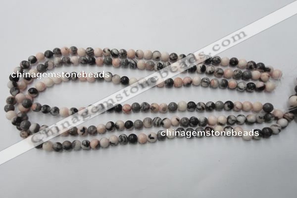 CZJ401 15.5 inches 6mm round pink zebra jasper beads wholesale