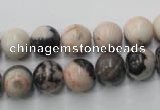 CZJ405 15.5 inches 14mm round pink zebra jasper beads wholesale