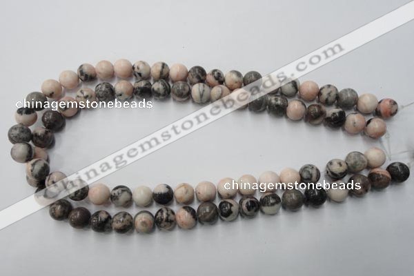 CZJ405 15.5 inches 14mm round pink zebra jasper beads wholesale