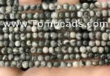 CZJ410 15.5 inches 4mm round green zebra jasper beads wholesale