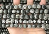 CZJ413 15.5 inches 10mm round green zebra jasper beads wholesale