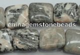 CZJ51 16 inches 20*20mm square zebra jasper gemstone beads wholesale