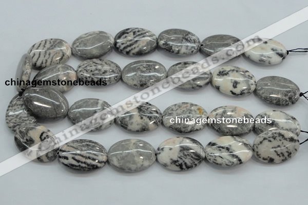 CZJ54 16 inches 22*30mm oval zebra jasper gemstone beads wholesale