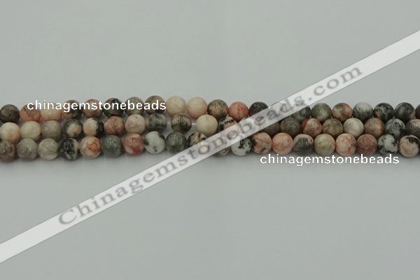 CZJ551 15.5 inches 6mm round pink zebra jasper beads wholesale