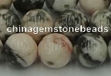 CZJ555 15.5 inches 14mm round pink zebra jasper beads wholesale