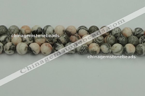 CZJ555 15.5 inches 14mm round pink zebra jasper beads wholesale