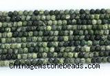 CZJ570 15.5 inches 4mm round green zebra jasper gemstone beads