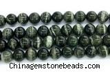 CZJ574 15.5 inches 12mm round green zebra jasper gemstone beads