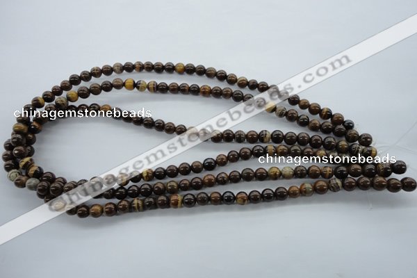 CZJ69 15.5 inches 6mm round iron zebra jasper beads wholesale