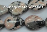 CZJ70 15.5 inches 18*25mm flat teardrop zebra jasper gemstone beads