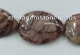 CZJ83 16 inches 22*30mm flat teardrop red zebra jasper beads wholesale