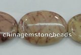 CZJ84 16 inches 22*30mm oval red zebra jasper beads wholesale