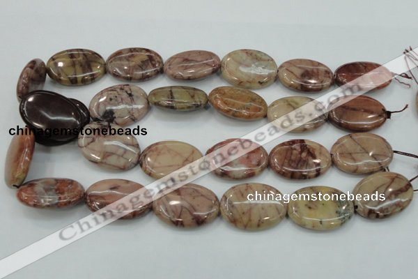 CZJ84 16 inches 22*30mm oval red zebra jasper beads wholesale