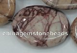 CZJ85 16 inches 30*40mm oval red zebra jasper beads wholesale