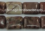 CZJ86 16 inches 15*20mm rectangle red zebra jasper beads wholesale