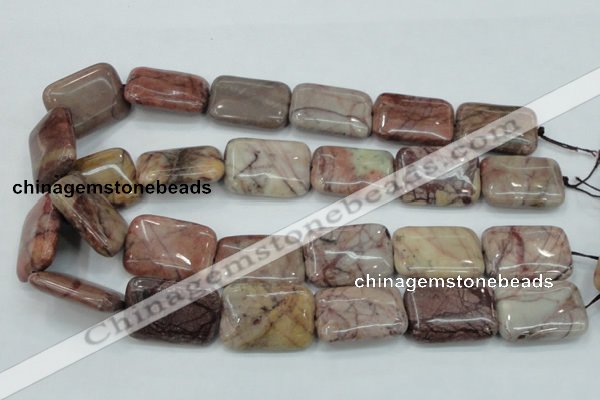 CZJ87 16 inches 22*30mm rectangle red zebra jasper beads wholesale