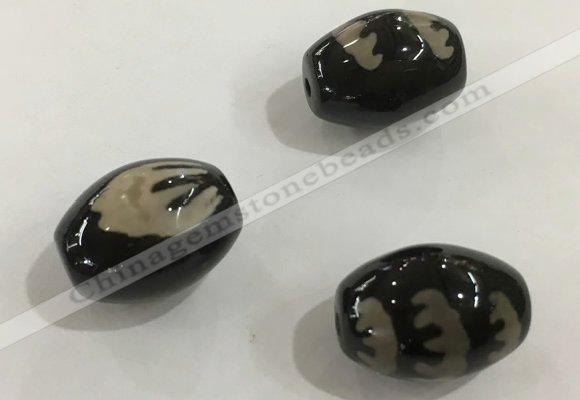 DZI353 10*14mm drum tibetan agate dzi beads wholesale